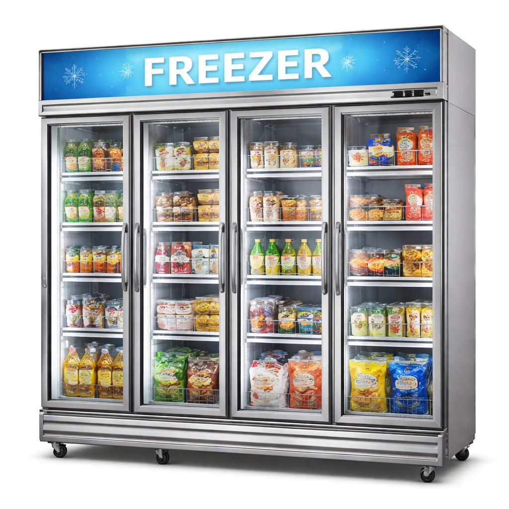 Commercial Vertical Freezer 6 door 1000 ltr